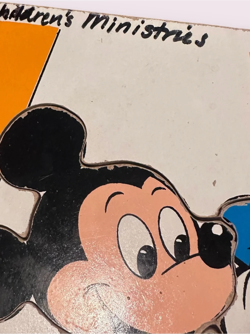Vintage Playskool Disney Mickey Mouse & Donald Duck Wood Cardboard Puzzle